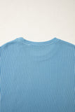 Beau Blue USA Graphic Half Sleeve Loose Ribbed Top