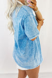 Blue USA Star Print Mineral Washed Cotton Tee