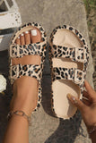 Bristol Black Retro Leopard Double Buckle Comfy EVA Slippers