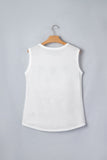 White Vintage Stars and Stripes Printed Casual Tank Top