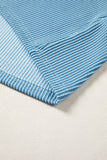 Beau Blue USA Graphic Half Sleeve Loose Ribbed Top