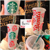 Custom Starbucks Cold Cup with Straw